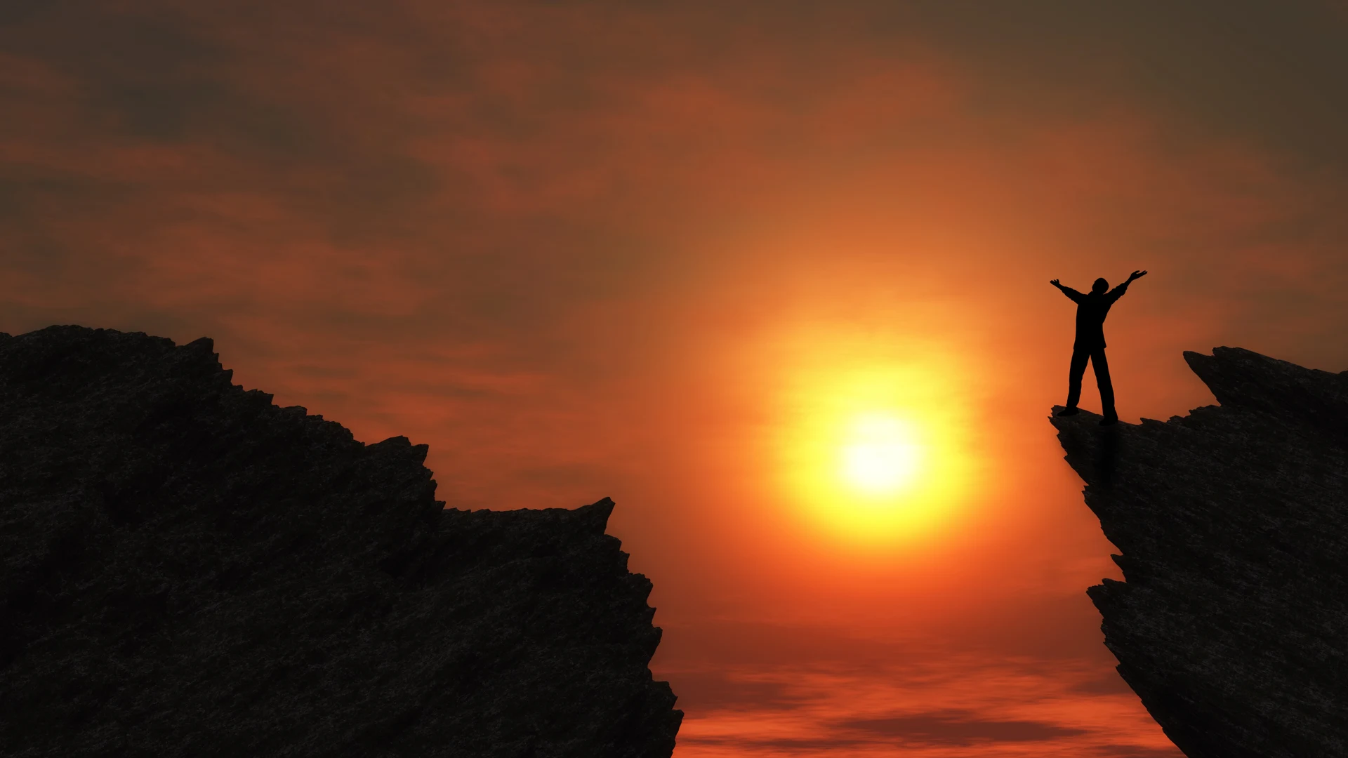 Visionary leadership silhouette against a sunset